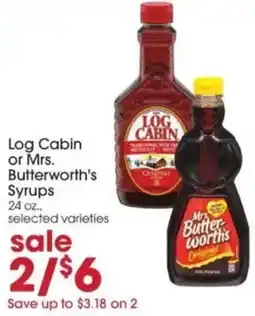 Giant Eagle Log Cabin or Mrs. Butterworth's Syrups offer