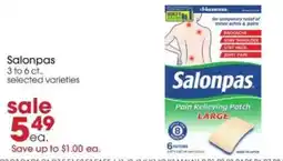 Giant Eagle Salonpas Pain Relieving Patch offer