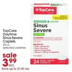 Giant Eagle TopCare Daytime Sinus Severe Caplets offer