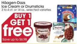 Giant Eagle Haagen-Dazs ice cream or drumsticks offer