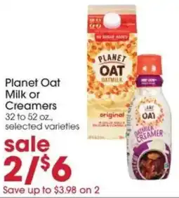 Giant Eagle Planet Oat Milk or Creamers offer
