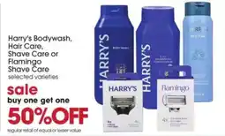 Giant Eagle Harry's Bodywash, Hair Care, Shave Care or Flamingo Shave Care offer