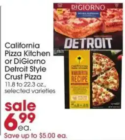 Giant Eagle California pizza kitchen or digiorno detroit style crust pizza offer