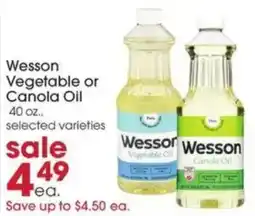 Giant Eagle Wesson vegetable or canola oil offer