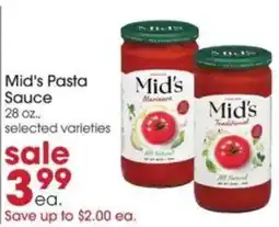 Giant Eagle Mid's pasta sauce offer