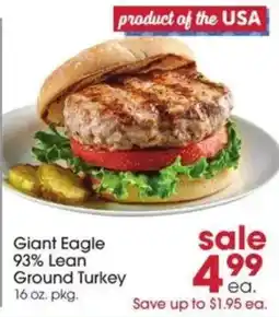 Giant Eagle Giant Eagle Ground Turkey offer