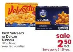 Giant Eagle Kraft Velveeta or Deluxe Dinners offer