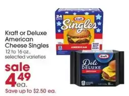 Giant Eagle Kraft or Deluxe American Cheese Singles offer