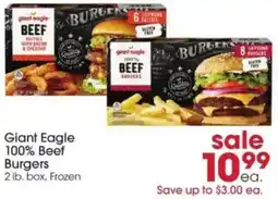 Giant Eagle Giant Eagle 100% Beef Burgers offer