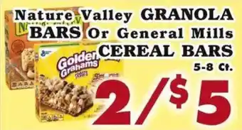 Nature Valley granola bars or general mills cereal bars