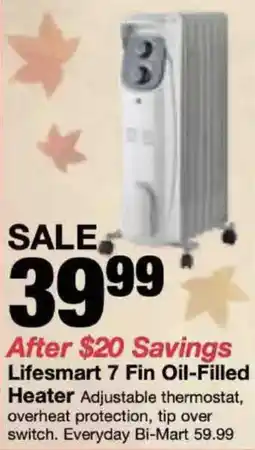 Bi-Mart Lifesmart 7 Fin Oil-Filled Heater offer