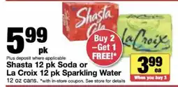 Bi-Mart Shasta soda or La Croix sparkling water offer