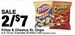 Bi-Mart Fritos & Cheetos XL Chips offer