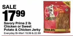 Bi-Mart Savory Prime Chicken or Sweet Potato & Chicken Jerky offer