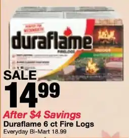 Bi-Mart Duraflame fire logs offer