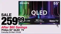 Bi-Mart Philips 55" QLED TV offer
