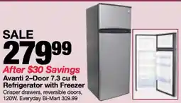 Bi-Mart Avanti 2-Door Refrigerator with Freezer offer