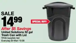 Bi-Mart United Solutions trash can with lid offer