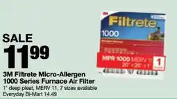 Bi-Mart 3m filtrete micro-allergen 1000 series furnace air filter offer