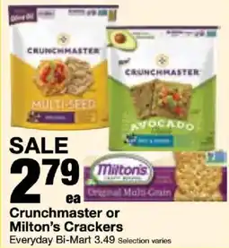 Bi-Mart Crunchmaster or Milton's Crackers offer