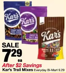 Bi-Mart Kar's Trail Mixes offer