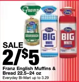 Bi-Mart Franz English Muffins & Bread offer