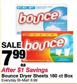 Bi-Mart Bounce Dryer Sheets offer