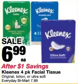 Bi-Mart Kleenex 4 pk Facial Tissue offer