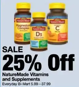 Bi-Mart NatureMade Vitamins and Supplements offer