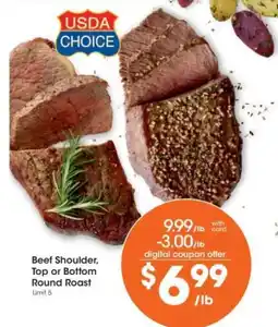 Kroger USDA Choice Beef Shoulder, Top or Bottom Round Roast offer
