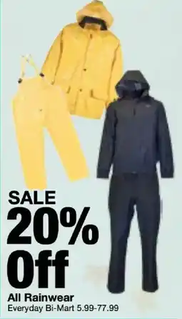 Bi-Mart All Rainwear offer
