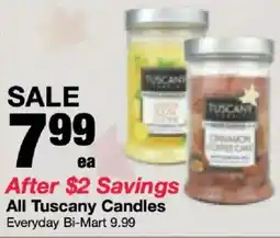 Bi-Mart All Tuscany Candles offer