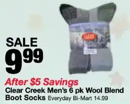 Bi-Mart Clear Creek Men's Boot Socks offer