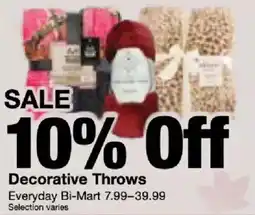 Bi-Mart Everyday Bi-Mart Decorative Throws offer