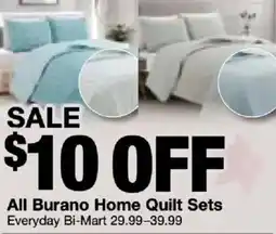 Bi-Mart All Burano Home Quilt Sets offer