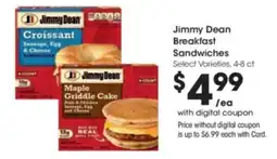 Kroger Jimmy Dean Breakfast Sandwiches offer