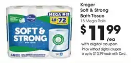 Kroger Kroger soft & strong bath tissue offer