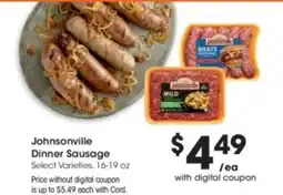 Kroger Johnsonville dinner sausage offer