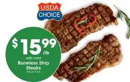 Kroger Usda choice boneless strip steaks offer