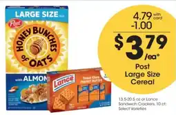 Kroger Post Large Size Cereal offer