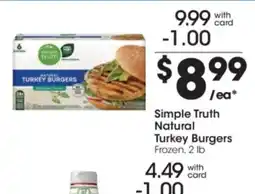 Kroger Simple Truth Natural Turkey Burgers offer
