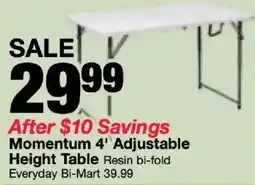 Bi-Mart Momentum 4' Adjustable Height Table offer