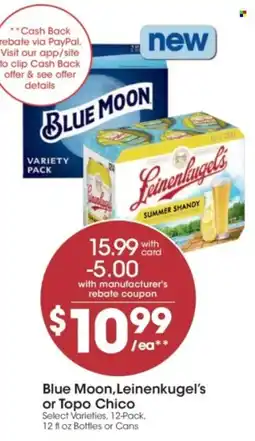 Kroger Blue Moon, Leinenkugel's or Topo Chico offer