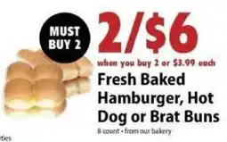 Festival Foods Fresh Baked Hamburger, Hot Dog or Brat Buns offer