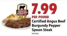 Festival Foods Certified Angus Beef Burgundy Pepper Spoon Steak offer