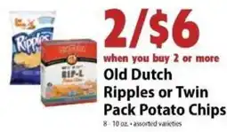 Festival Foods Old Dutch Ripples or Twin Pack Potato Chips offer