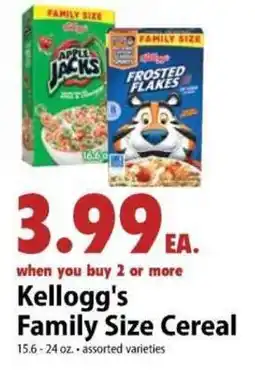 Festival Foods Kellogg's Family Size Cereal offer