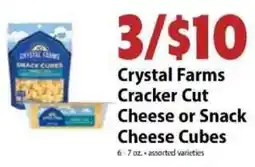 Festival Foods Crystal Farms cracker cut cheese or snack cheese cubes offer