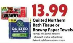 Festival Foods Quilted Northern Bath Tissue or Brawny Paper Towels offer