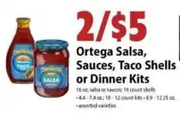 Festival Foods Ortega Salsa, Sauces, Taco Shells or Dinner Kits offer